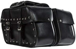 Black Two Straps Leather Saddle Bag