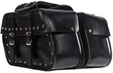 Black Two Straps Leather Saddle Bag