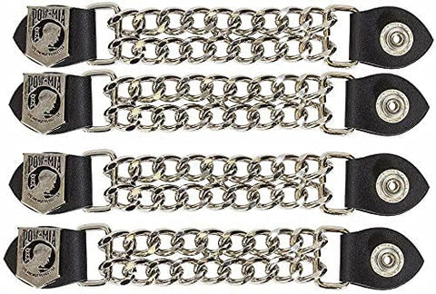 Metal And Leather Chrome Vest Extenders Pow Chains