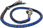 Black And Blue Soft Leather Whip For Handlebar