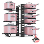 Adjustable 8 Non-Slip Tier Pot Organizer Rack